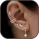Small Hoop Earrings Sets for Multiple Piercing Dainty Earring Stacks Hypoallergenic Ear Piercing Flat Back Stud Cartilage Earrings Jewelry Gifts