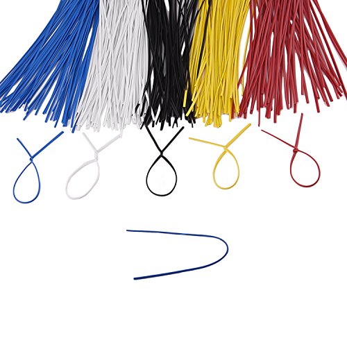 Sunmns 250 Piece Colorful Metallic Twist Cable Cord Wire Ties Reusable Fastening, 6 Inch