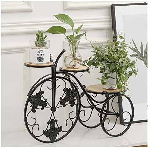 金属製フラワースタンド 56 X 21 44cmレトロな鉄筋の植木鉢の鍋ホルダーディスプレイの三輪車のプランタースタンド家庭の庭の装飾