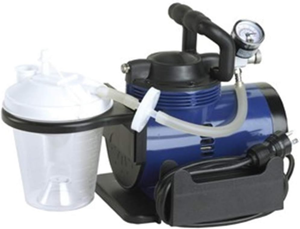 Heavy Duty Mucus Secretion Machine for Home Use Includes 800 cc Suction Canister, 6’ Suction Tube, 10” Suction Canister tubing, Hydrophobic Filter, Plastic Elbow Conn