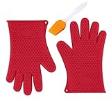 Alolli Heat Resistant Silicone BBQ Glove For Cooking, Grill, Smoking, Oven Mitts , Pot Holder