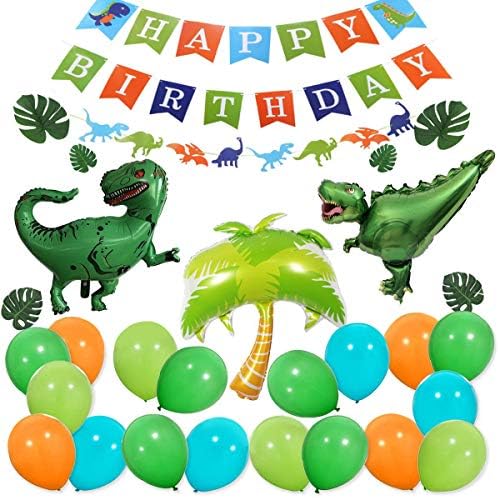 PIRAR Dinosaur Party Supplies Balloons and Banner Decorations for Kids Birthday Party, Baby Shower, Bridal Shower Decorations