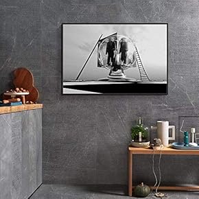 Floating Framed Canvas Wall Art for Living Room, Bedroom Black and White Landscape Canvas Prints for Home Decoration Ready to Hang - 16x24 inches
