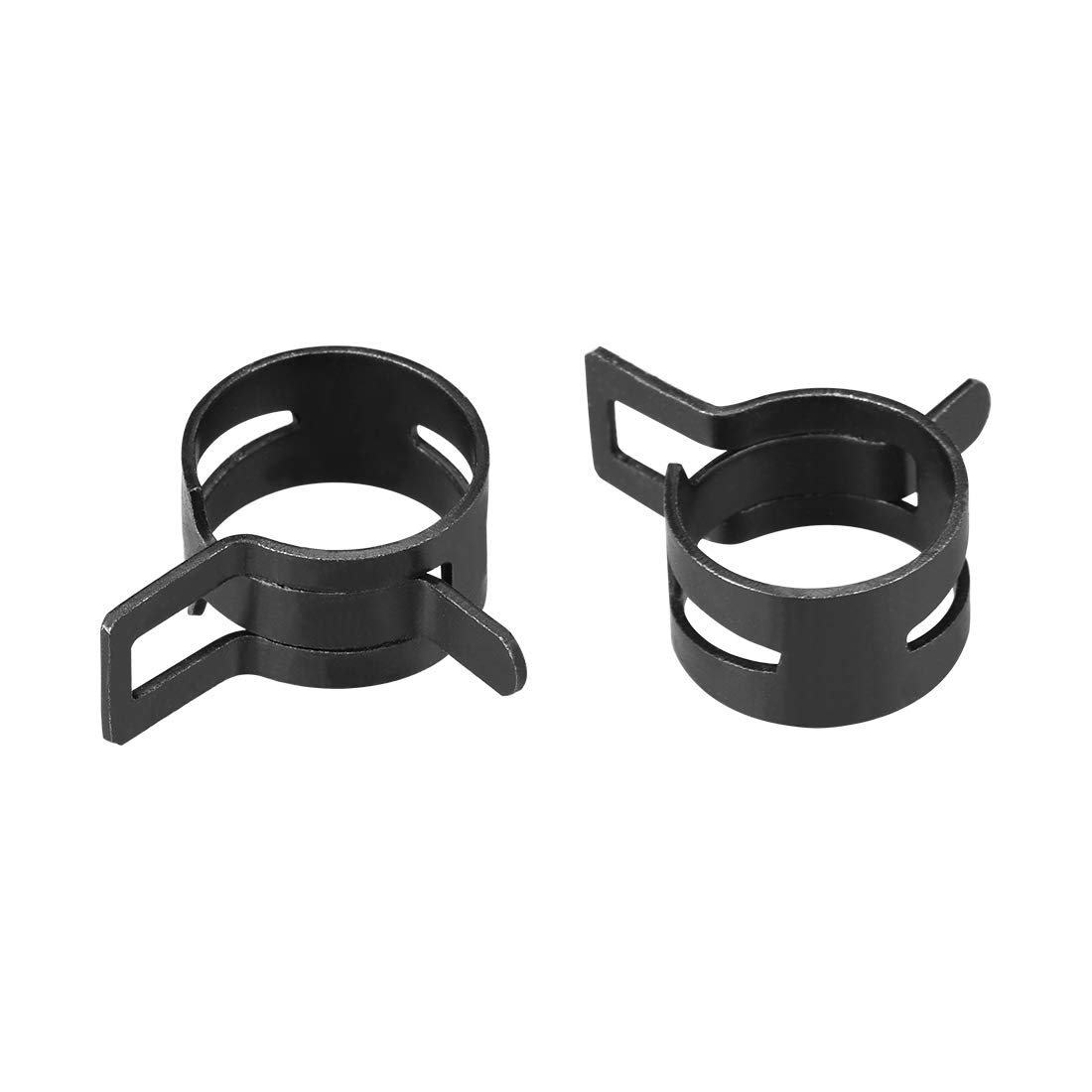 uxcell Steel Band Clamp 18mm Inner Dia Fit 18.5-19.2mm OD Hose Spring Band Type Action Fuel Line Silicone Tube Clip Clamp Black 10Pcs