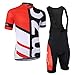 V.sports Men's Pro Team Short Sleeve Cycling Jersey and 3D Padded Bib Shorts Set Bike Kits