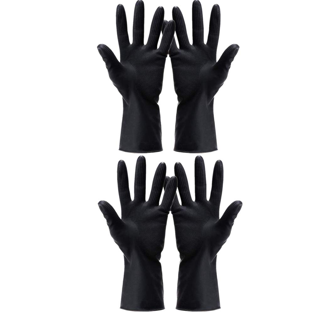 2Pairs Hair Dye Gloves Hair Color Latex Gloves for Hair Salon Hair Dyeing Cleaning Cooking Dishwashing