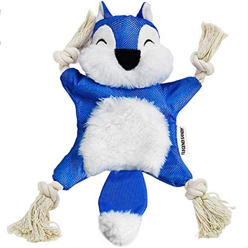 LEGEND SANDY Crinkle Dog Toy No Stuffing, Blue Squirrel Dog Toys Puppy