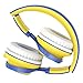 Kids Headphones, HD30 Volume Limiting Kids Headset with Microphone for Boys Girls and iPad Tablets Computer Laptops Android Smartphone (Yellow/Blue)
