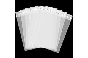 Aitakl 200 Pcs Clear Self Sealing Cellophane Bags, 4x4.6 Inches Clear OPP Plastic Bags Reusable, Self Adhesive Cellophane Bag