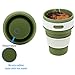 Collapsible Coffee Travel Mug -CLTEIN Certified BPA Free Food-Grade Silicone Coffee Cup Pocket-Sized Camping Mug with Lid Reusable for Travel and Hiking,Dishwasher & Microwave Safe-12oz (Green)