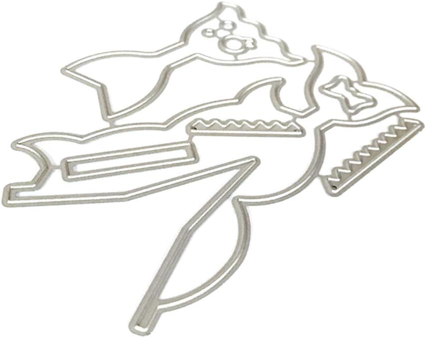 lehaha - Cutting Dies Stencil Metal Mould Template for DIY Scrapbook Album Stamp Paper Card Embossing Crafts Decor - Shark Bow