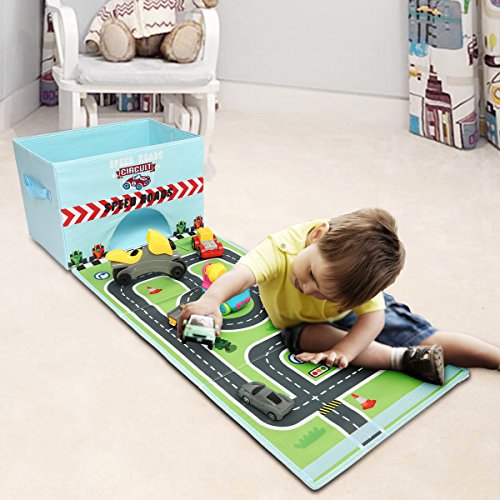 Livememory Faltbare Spielzeug-Aufbewahrungsbox aus Stoff für Auto, Spielzeugbox mit lustiger Spielmatte für Kinder… – Bild 3