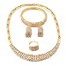 Fashion Jewelry Set Women 18k Gold Plated Necklace Bracelet Earrings Present Set by NYKKOLA