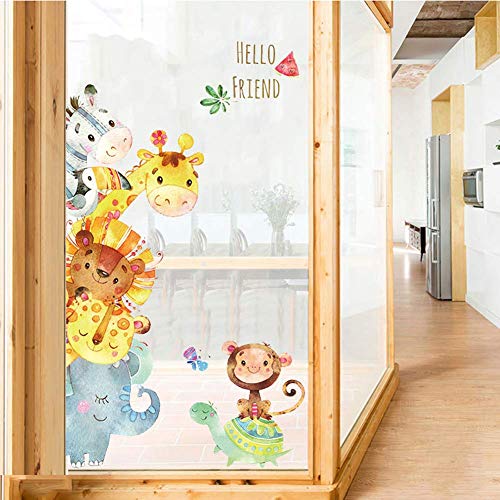 Cartoon-Animals-Wall-Stickers-DIY-Children-Mural-Decals-for-Kids-Rooms-Baby-Bedroom-Wardrobe-Door-Decoration-Animal