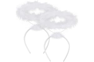 SEVADA Angel Halo Headband White Halo Angel Headpiece, Black Angel Halo Headband Costume