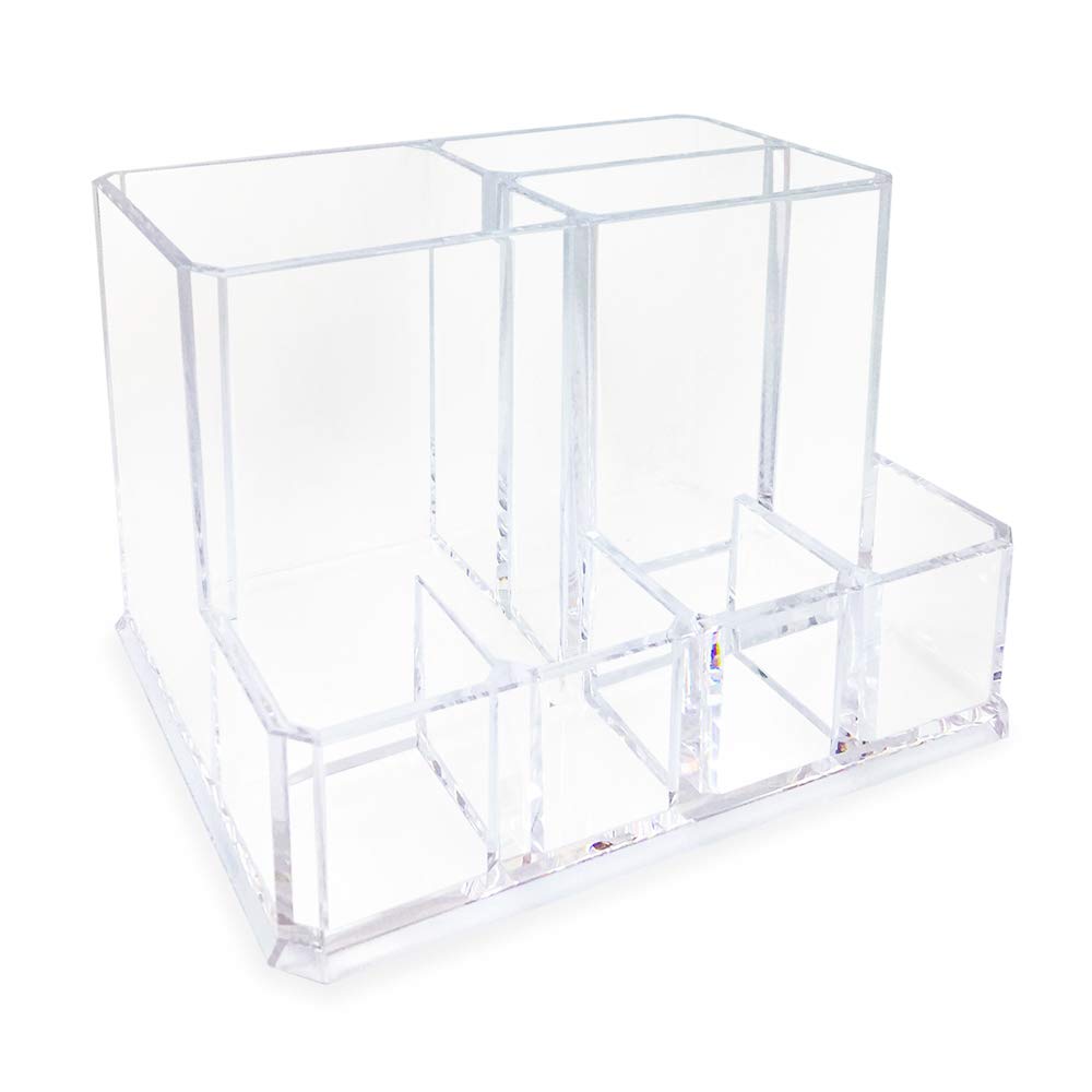 Isaac Jacobs 7-Section Makeup Brush Holder, Office Supply Organizer. for Bedroom, Bathroom, Kitchen, Office, Home Decor