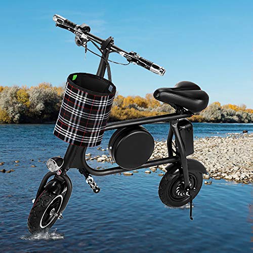 Happybuy Electric Bike 20 Mile Range Mini Electric Bike 15-21mph Folding Electric E-Bike 400W 36V with Lightweight Collapsible Frame (Black)