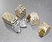 Juvale Party Favor Boxes - 36 Mini Gold 2 x 2 x 2 in With Tags & Strings - 3 Patterns Polka Dot, Stars & Stripes - Paper Packaging for Wedding & Birthday Truffles