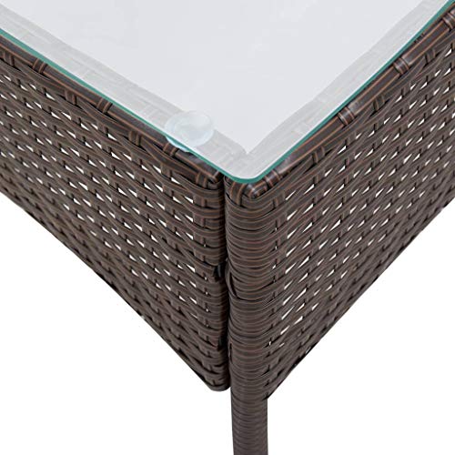 Festnight 4-TLG. Garten Lounge Set mit Auflagen Rattan Gartenmöbelset Gartenset Sitzgruppe Gartenlounge Couchtisch Sessel 3-Sitzer-Sofa Gartenmöbel Gartengarnitur Sitzgruppe Poly Rattan Braun – Bild 3