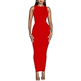Women's Summer Long Bodycon Dress - Casual Basic Club Party Sleeveless Tank Sheath Dresses