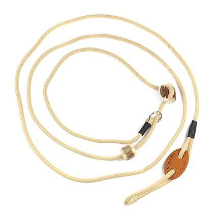 KENSONS for dogs Showleine MIT Stopper/Zugstopp - beige | 4 mm Durchmesser x 160 cm Länge - Sportliche Vorführleine/Ausstellu
