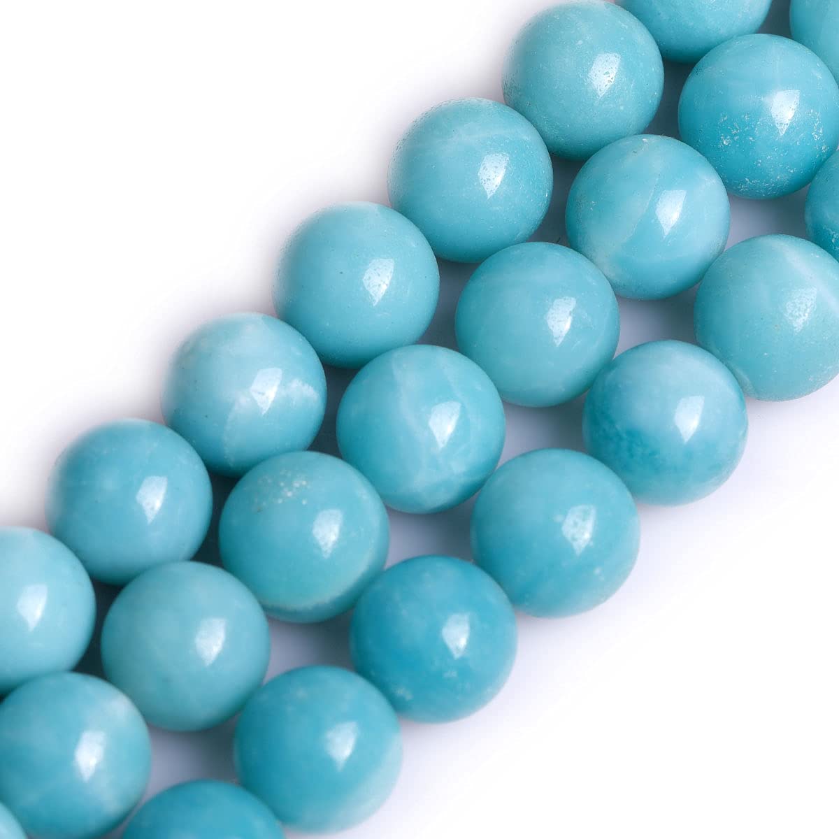 Gem-Inside Natural AAA Grade Blue Amazonite Stone 12mm Round Beads for Jewellery Making Strand 15" 31pcs Beaded Semi Precious Gemstone DIY Handmade Craft Supplies