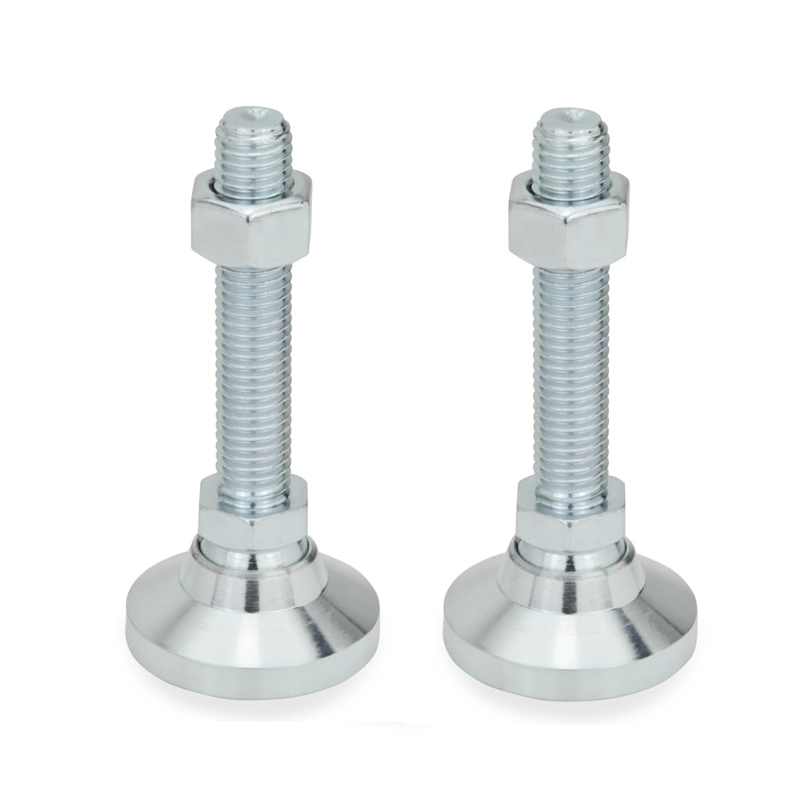 Ganter Standard Elements | Joint Foot/Levelling Feet with Support Props – 343.2 | Durchmesser: 32 mm Galvanised Steel, Blue, Passivated Pack of 2, Silver, GN 343.2-32-M8-63-OS