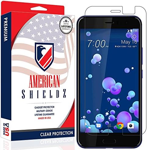 HTC U11 Screen Protector by American Shieldz Full Coverage Screen Edge-to-Edge, Invisible Clear HD Shield Anti-Bubble, Lifetime Replacements