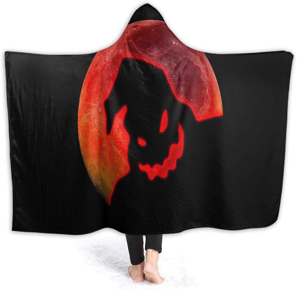 Wearable Throw Fleece Sherpa Blanket The Nightmare Before Christmas Design Oversized Throw Blankets, The Nightmare Before Christmas Wearable Hooded Blanket Wearable (Kids Size)