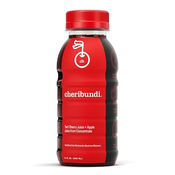 CHERIBUNDI TART CHERRY JUICE ORIGINAL | TART CHERRY SWEETENED WITH APPLE JUICE | ATHLETES RECOVERY DRINK | PROMOTES RESTORATIVE SLEEP, MUSCLE RECOVERY & BOOSTS PERFORMANCE | 8 FLOZ (12 PACK)