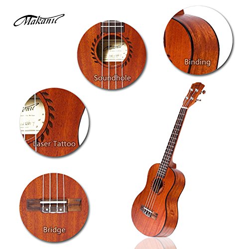 Makanu Tenor Ukulele 26 Inch Professional Ukulele Beginners with Gig bag - Matte Finish