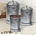 Coastal Space Designs Antique Style Galvanized Metal Lidded Rustic Canister, Set of Three Farmhouse Home Decor Accents