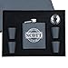 My Personal Memories, Personalized Black Matte Flask Set - Wedding Groomsmen - Custom Engraved and Monogrammed