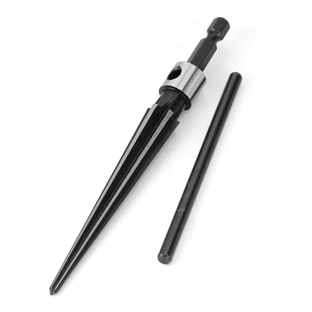 T Shape Taper Reamer, Carbon Steel Bridge Pin Reamer, Tapered Hand Reamer, Handheld Taper Hole Reamer Handle Drilling Tool for Taper Holes on Top of Planks, Chamfering, Screw Sinking Holes