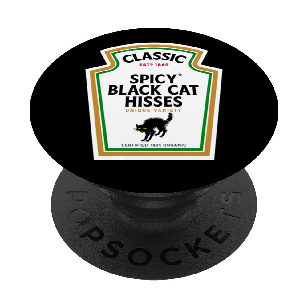 Halloween Condiment Bottle - Spicy Black Cat Hisses Potion PopSockets Swappable PopGrip