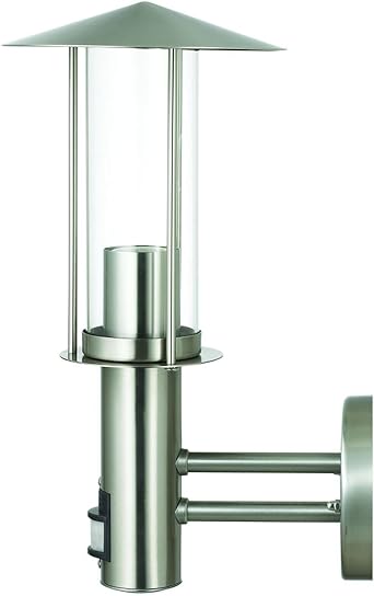 Wandleuchte Aus Edelstahl Mit Klarglas Lampenschirm Und Bewegungsmelder Eingangsleuchte Gartenlampe Aussenleuchte Amazon De Beleuchtung