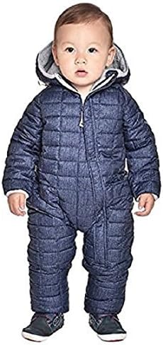 Snozu Infant Baby Boys Hooded Snowsuit, Blue Denim, 24M