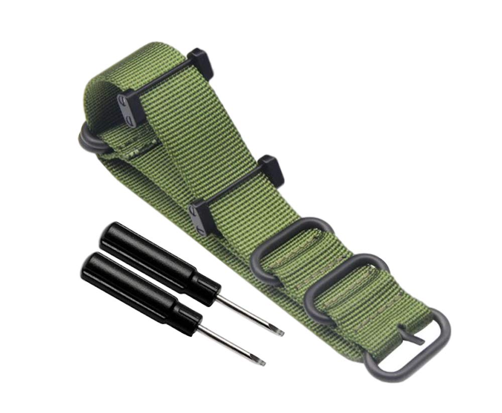 Octane Bands Zulu Strap for Suunto Core - 24mm 5 Ring Nylon Band - Includes Lugs Adapter & Screw Tool