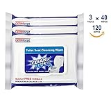 Premium Formulations - Germisept - Flushable Toilet Seat Wipes, Clean & Flush (120 Wipes = 3 Packs x 40 Wipes)