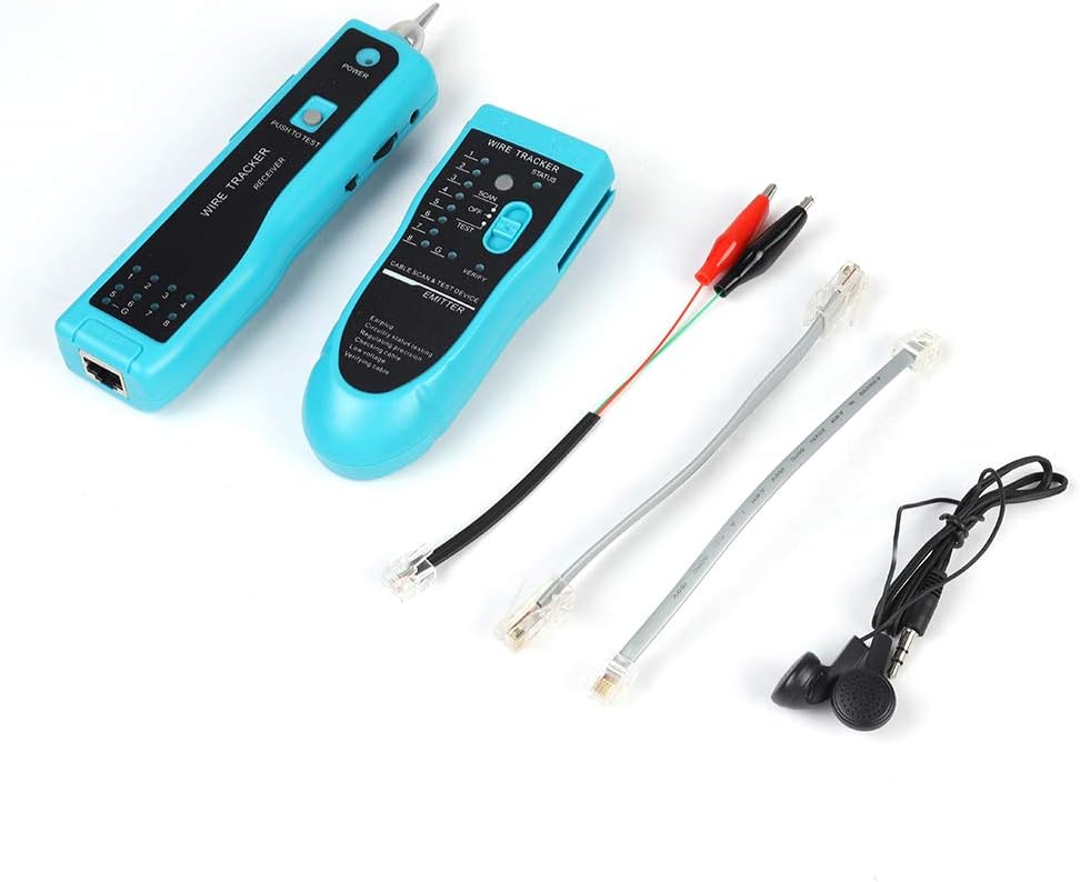 LAN Network Probe Kit Wire Tracker Tool Tone Cable Detector Generator Multifunctional Portable for Telephone Line Tester and Continuity Checking(sky blue) - Image 3