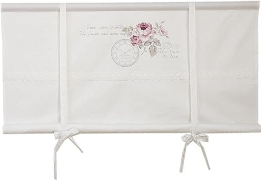 Fleur 160x90cm Offwhite Rosen Romantik Raffrollo Raffgardine Rollgardine Raffstore Shabby Chic Vintage Landhaus Franske Amazon De Kuche Haushalt