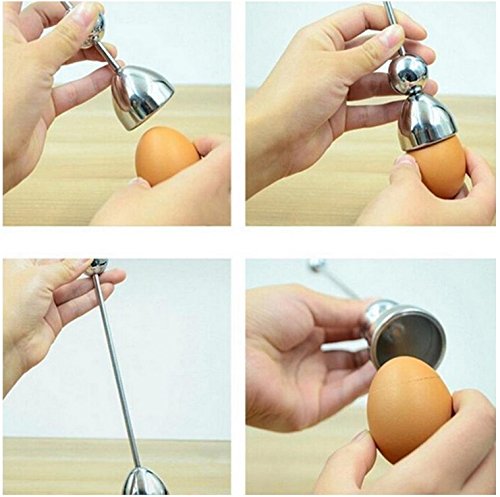 JJMG Stainless Steel Egg Topper Shell Cracker, Easter Premium Kitchen Tool for Removing the Top of Raw, Soft or Hard Boiled Eggs, Open, Separate and Cut the Top of the Egg Shell Smooth Round Opening