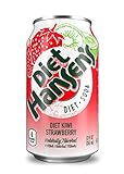 Hansen's Diet Kiwi Strawberry Soda Soft Drink, 12 fl oz, 24 Pack