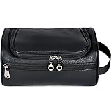 Toiletry Bag for Men Women,Top Opening Travel Makeup Bag by Sunny Snowy (black)