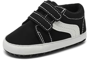 Clowora Unsex Baby Boys Girls Canvas First Walkers Shoes,Newborn Infant Non Slip Soft Sole Crib Casual Sneaker