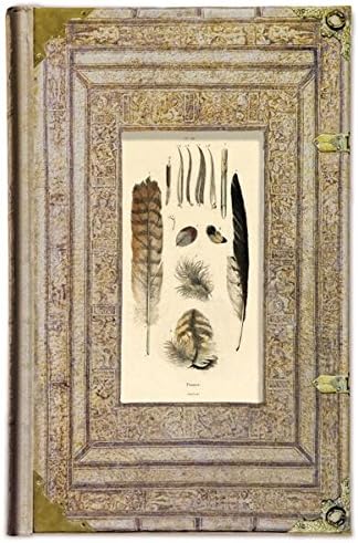 Figments Studio Flora and Fauna Collection Light Brown Feathers Journal