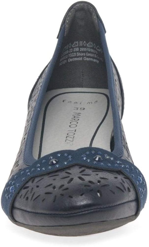 marco tozzi navy court shoes