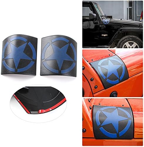 JeCar Five Star Cowl Armor for Jeep Wrangler 2007-2018 JK & Unlimited Rubicon Sahara X Off Road Sport Exterior Accessories (Blue)