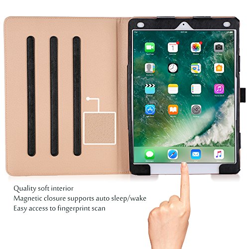 ProCase iPad Pro 10.5 Case - Vintage Stand Folio Case Cover for Apple iPad Pro 10.5 Inch 2017, Multiple Viewing Angles, with Apple Pencil Holder -Black