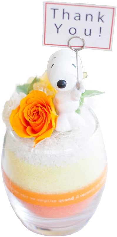 Amazon Ruplan プリザーブドフラワー スヌーピーといっしょ スヌーピー サンキュー オレンジ プリザーブドフラワー オンライン通販